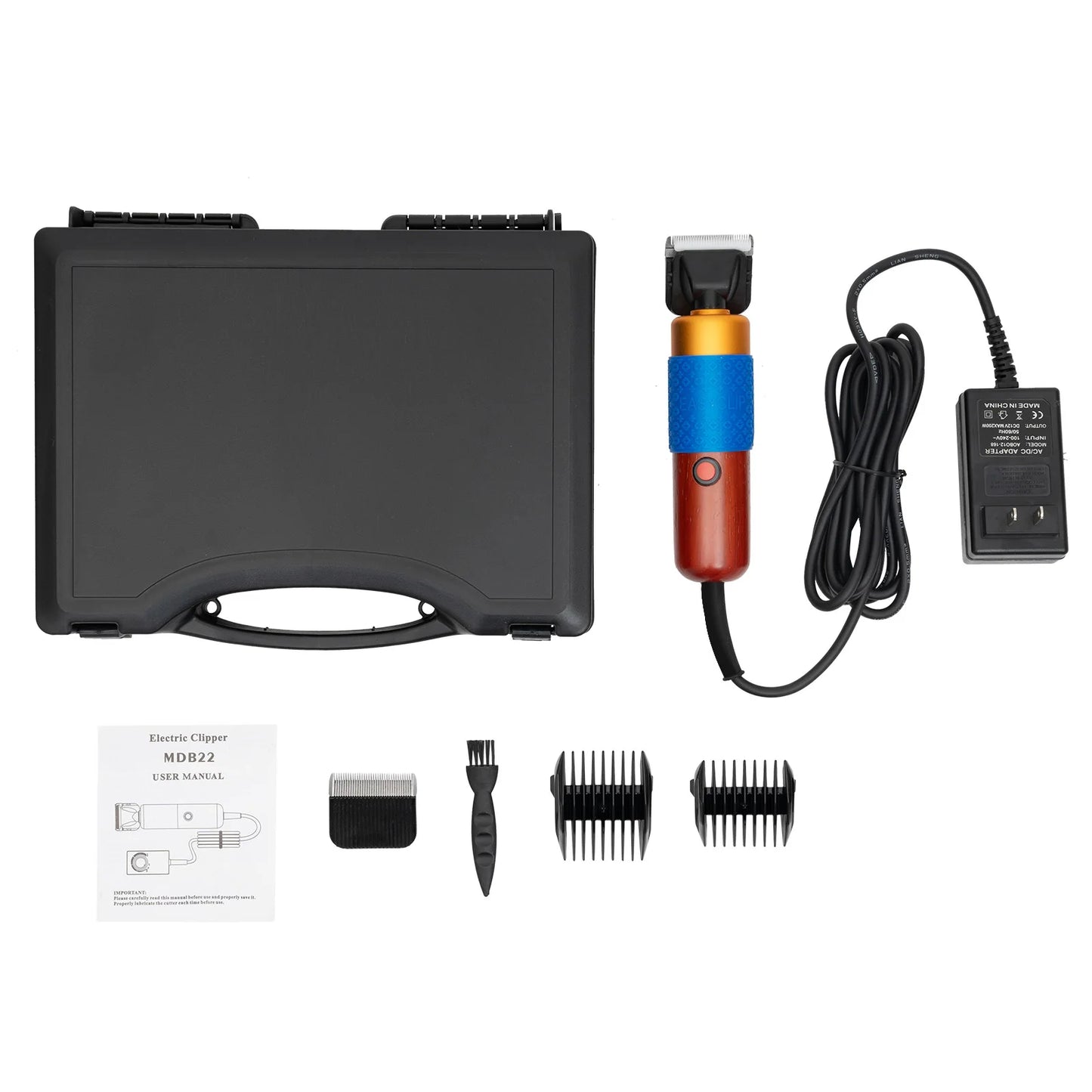 36W Professional Dog Clipper Grooming Kit Adjustable Comb & Detachable Blades Trimmer