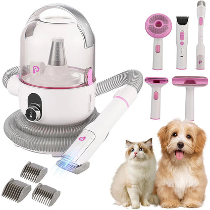 Pet Grooming Kit with 2L Vacuum Suction 99% Pet Hair, Professional Quiet Dog Grooming Vacuum Kit with 5 Grooming Tools