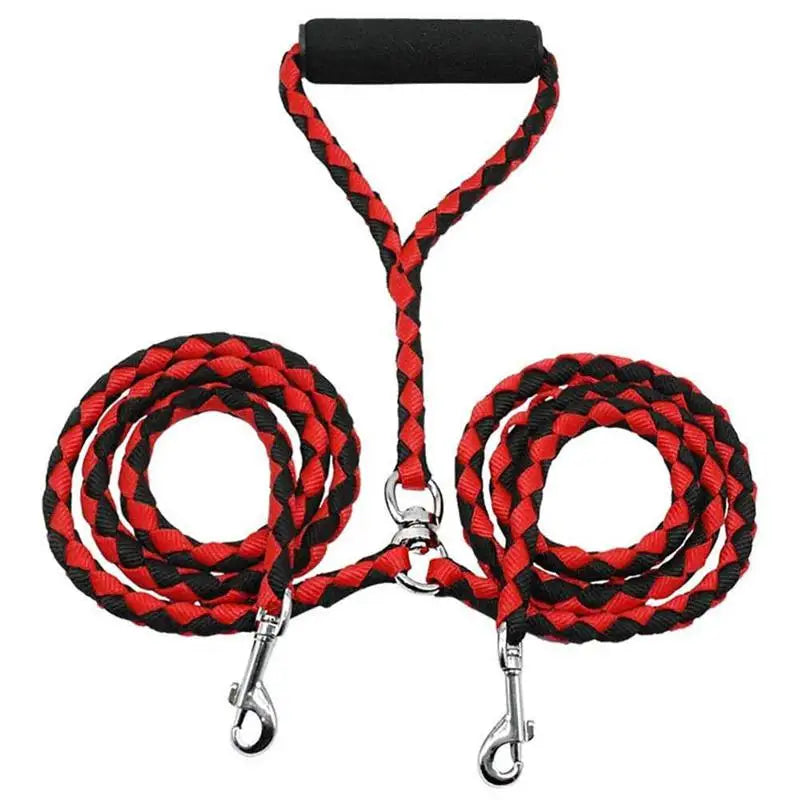 4.5' Pet Double Leash 2 Way Couplers Dog Leash Rope
