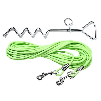 30FT Heavy Duty Dog Tie Out Cable with Ground Stake Outdoor for Large Dogs