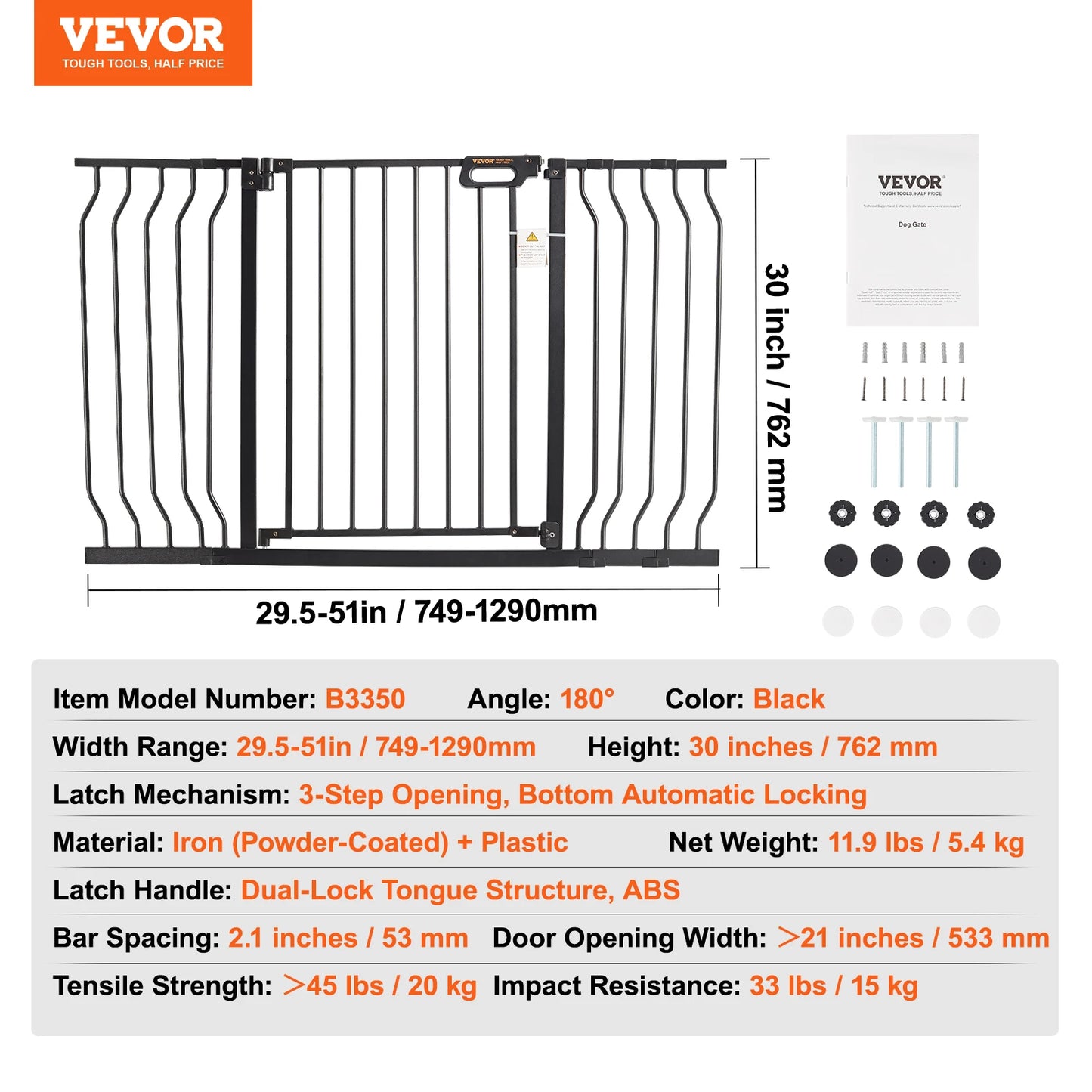 Baby Gate 28/30/36 Inches High Dog Gate