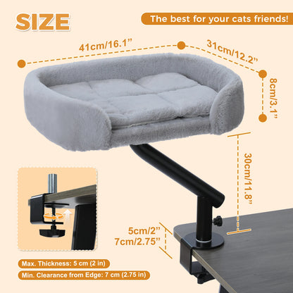 Cat Desk Bed, 360° Rotatable Cat Bed Stand for Indoor Cats