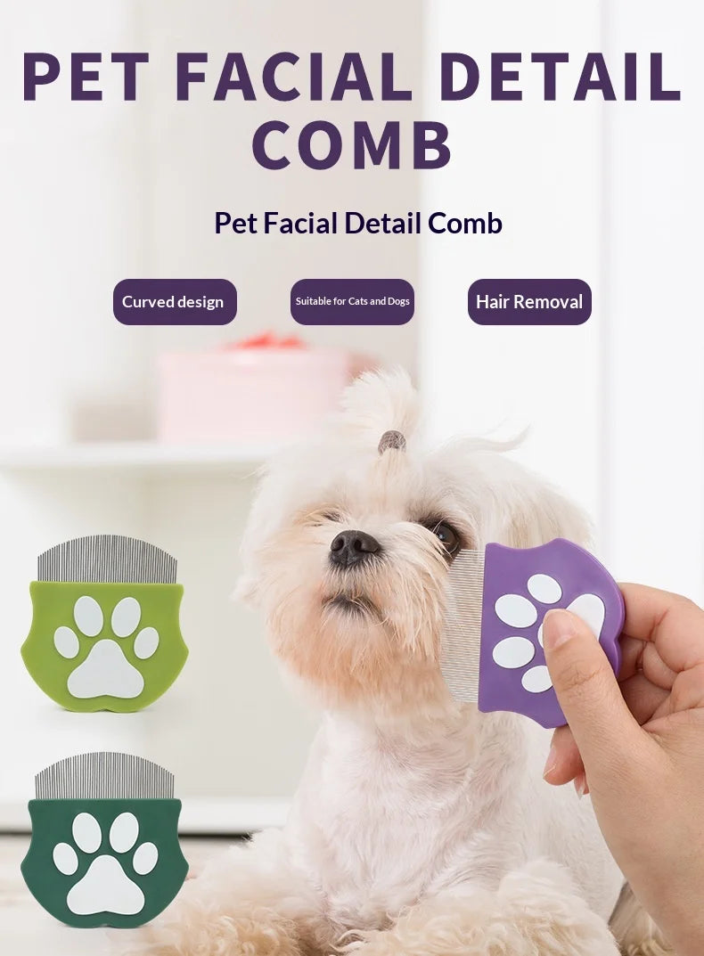 Cat and Dog Face Comb, Tear Stain, Black Chin, Gentle Grooming