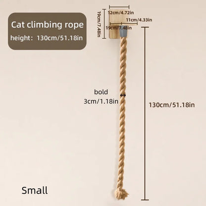 Climbing Rope with Perch 2 x 59.1 Inch Climbing Rope, Wall Mounted