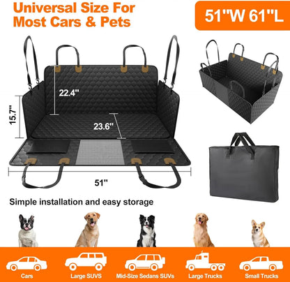 Waterproof Pet Travel, Foldable Rear Seat Protector