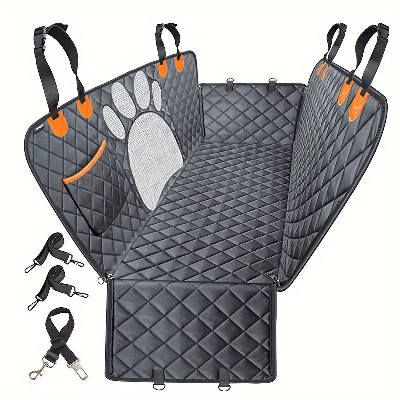 Dog Car Seat Cover, Hammock Style Heavy Duty Scratch Resistant Anti Slip Durable Soft Rear Seat Cover for Cars and Trucks