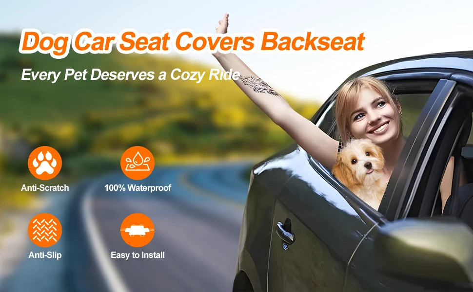 Waterproof Pet Travel, Foldable Rear Seat Protector