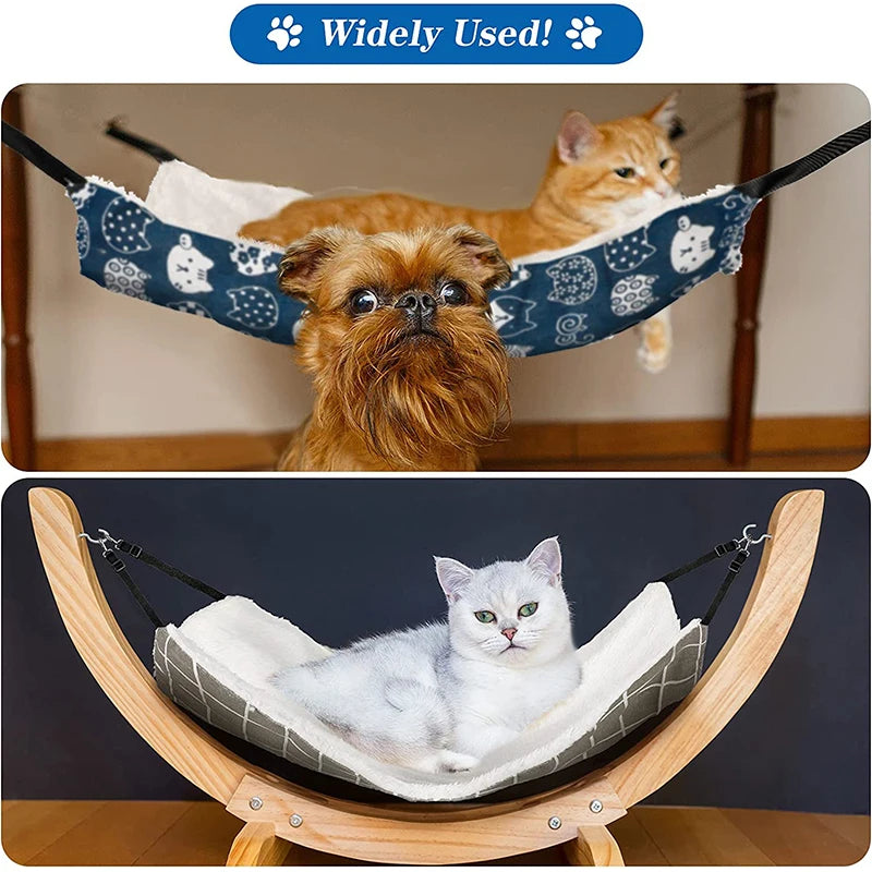 Cat Hanging Hammock with Adjustable Straps Double-Sided