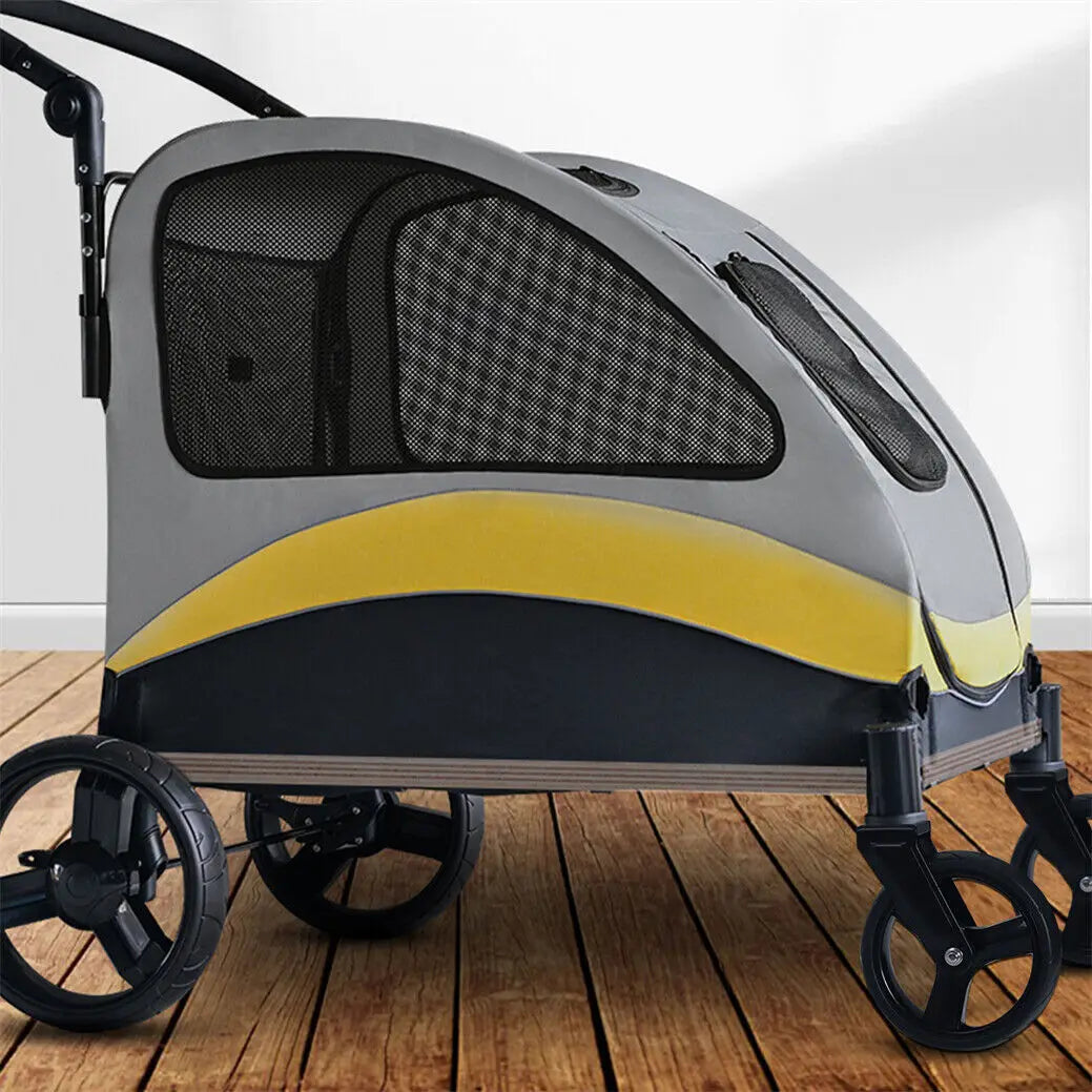 Heavy Duty Dog Stroller, Foldable Carrier, Double Door Jogger Cart for Large Dogs Outdoor Walking Exercise 30 Inch