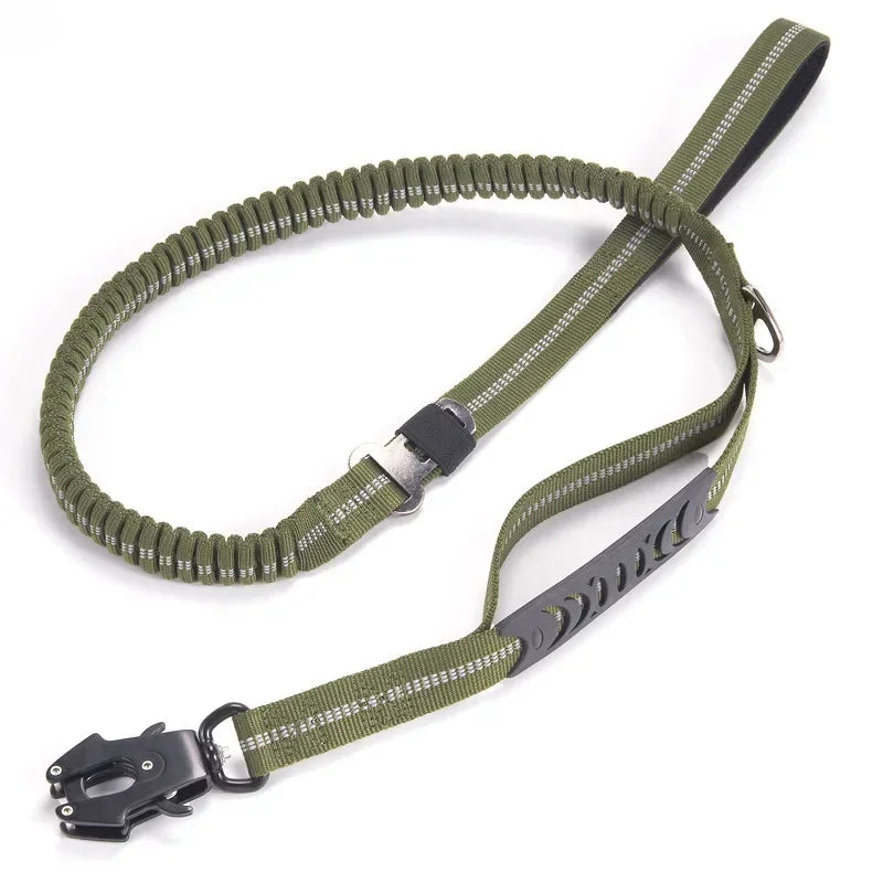 Reflective Shock Absorbing Pet Leash with Car Seatbelt