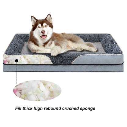Oversized Dog Bed, Removable & Washable, Comfortable and Soft with Raised Edges,