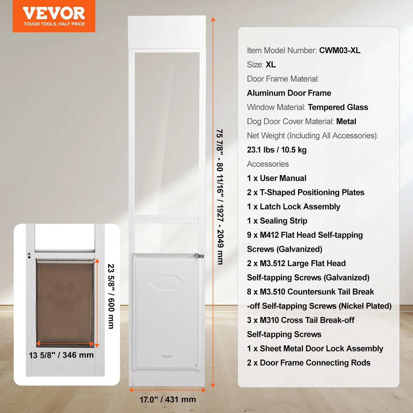 Pet Door Sliding Glass Door 3 Sizes