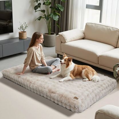 Ultra Plush Dog Bed Soft Pet Cushion with Washable Mat