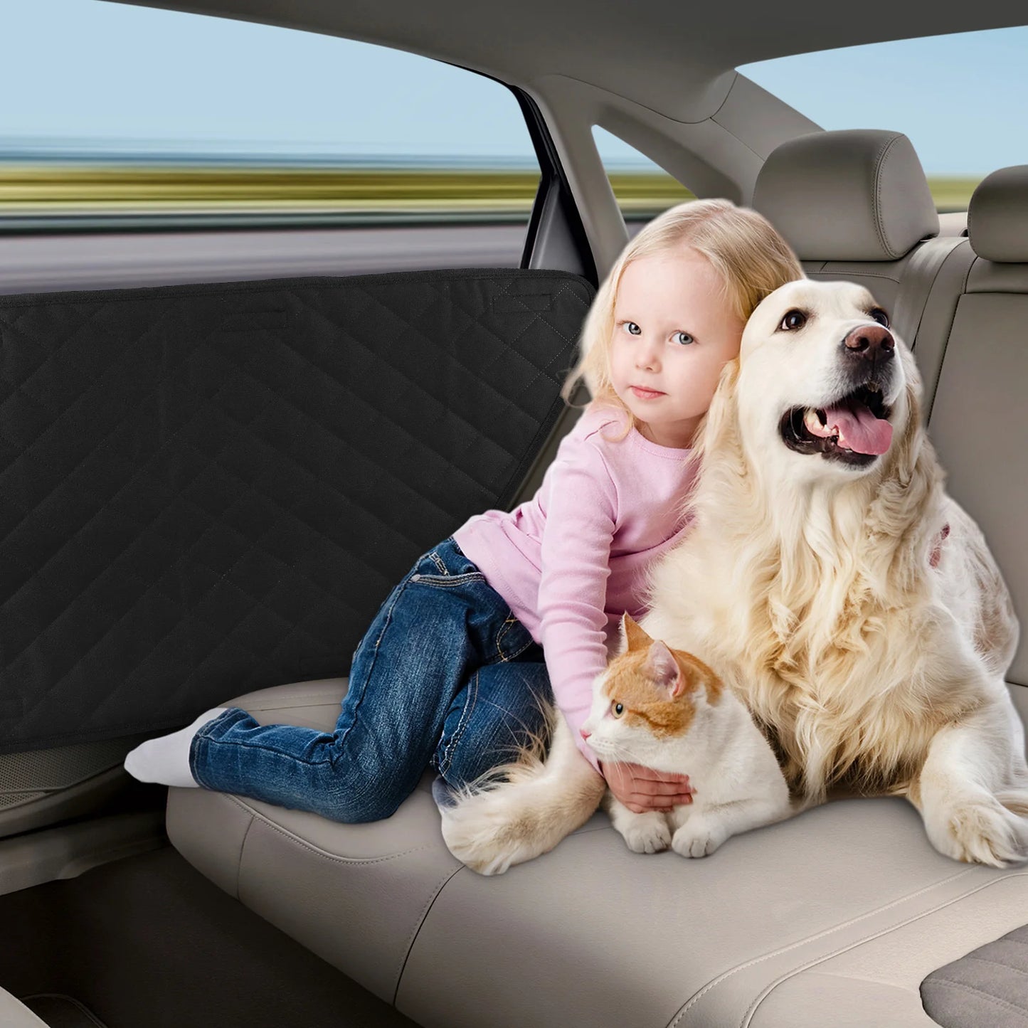 2Pcs Oxford Waterproof Car Door Cover for Dog Anti-Scratch