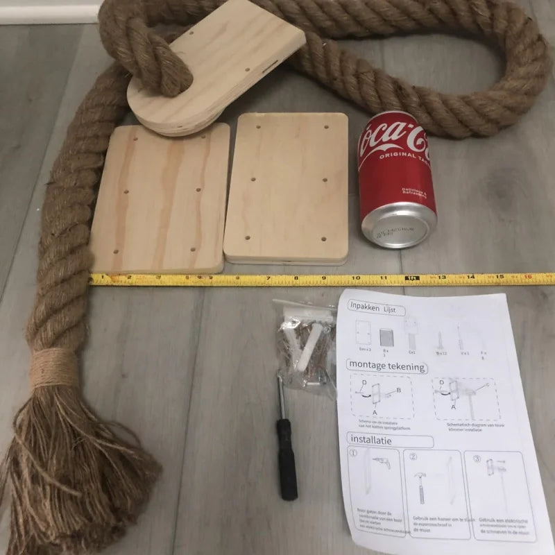Climbing Rope with Perch 2 x 59.1 Inch Climbing Rope, Wall Mounted