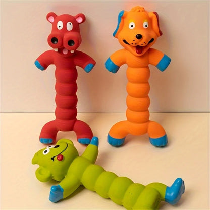 Dog Squeaky Toy,  Latex Teeth Cleaning Chew Toy Self-Play Interactive Puppy Pet Durable