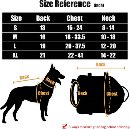 Adjustable Tactical Dog Harness with Pouches