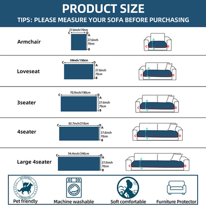 1pc modern minimalist thick plush sofa cover, non-slip design, quilted