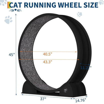 Cat Exercise Wheel for Indoor Cats, ABS, Quiet with Pedometer