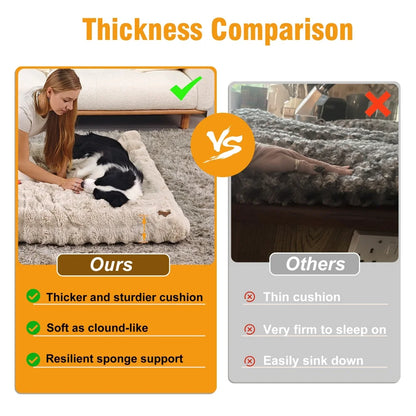 Ultra Plush Dog Bed Soft Pet Cushion with Washable Mat