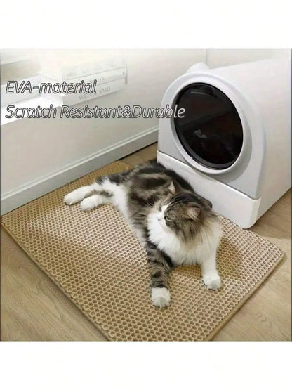 2-Layer Cat Litter Mat Waste Collection Odor Control Easy To Clean