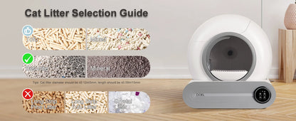 Self Cleaning Cat Litter Box 65L Automatic with Trash Bag & Litter Mat Smart Cat Toilet App Control 2.4G WiFi