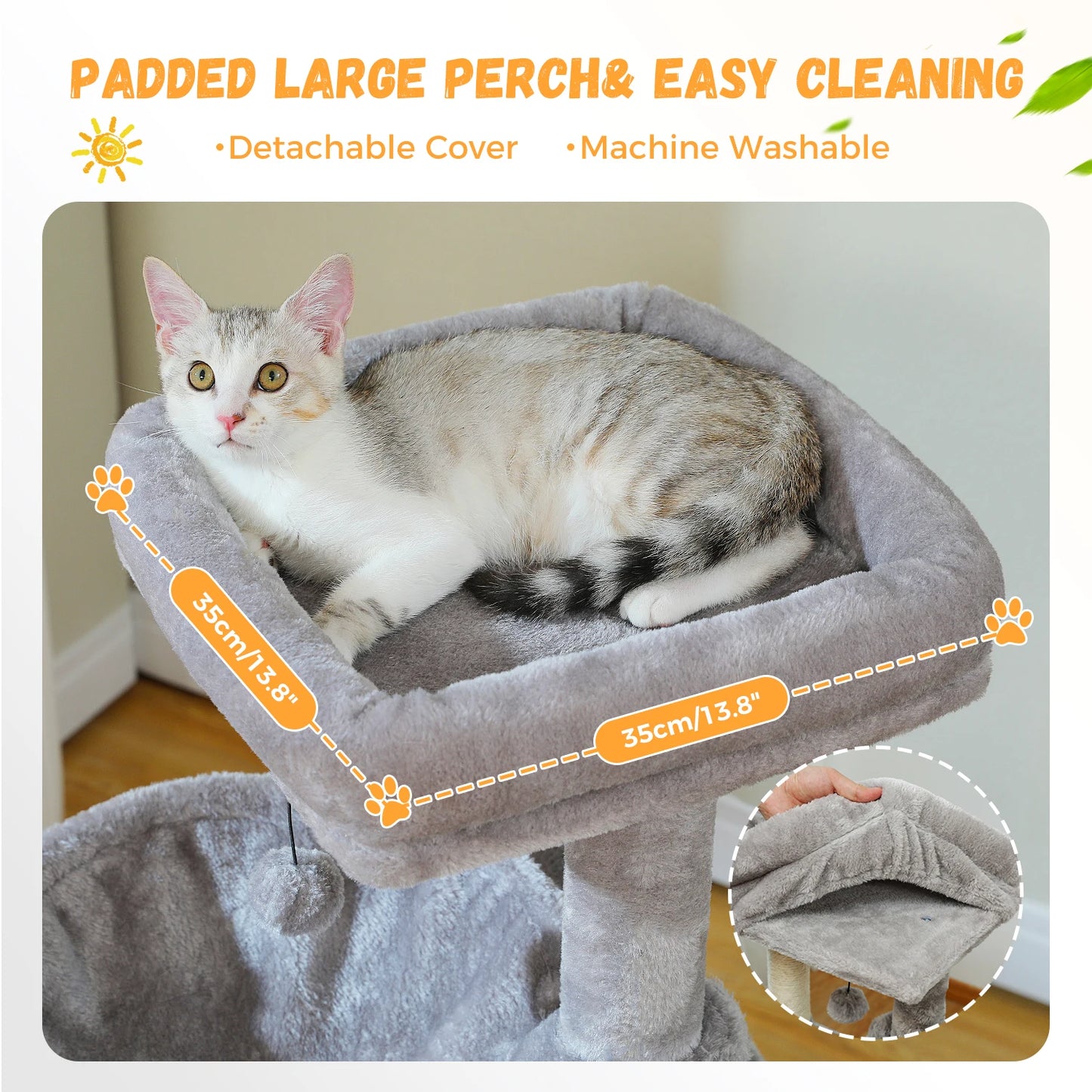 Large Cat Tree for Indoor Cats Multi-Level Cat Tower with Spacious Condos Sisal Scratching Pad