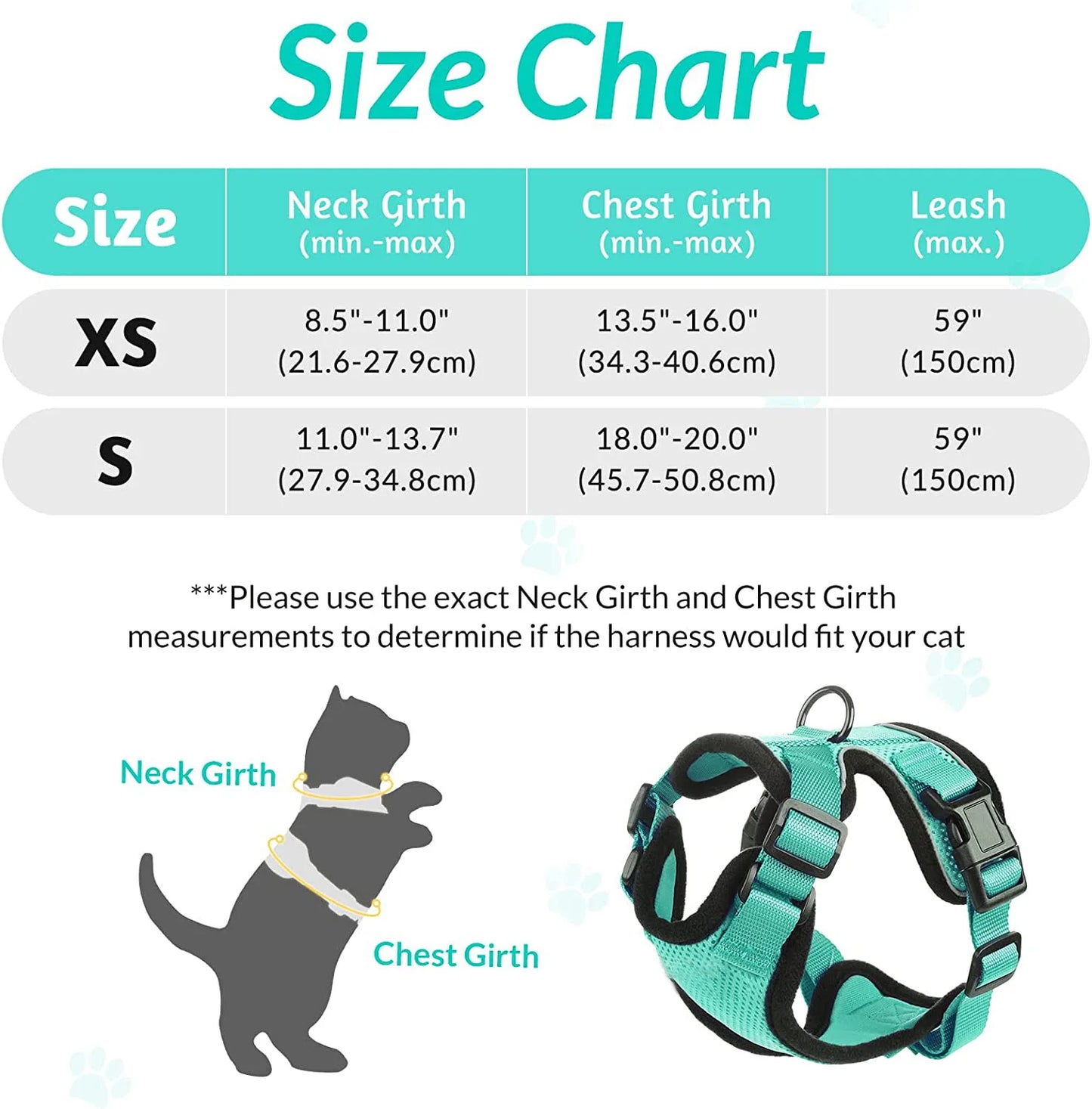 Escape Proof Cat Harness and Leash Set, Soft Adjustable Vest for Walking