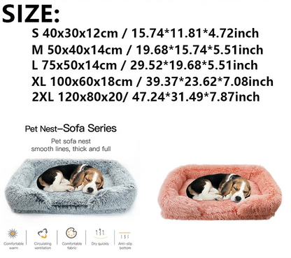 Thick Orthopedic Dog bed for large dogs, easy to remove and wash plush cover