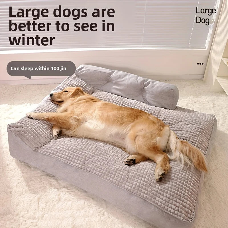 Plush Dog Bed, Non-Slip Winter Warm