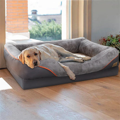 Jumbo Large Orthopedic Dog Bed Memory Foam, Bolster Couch Removable Cover
