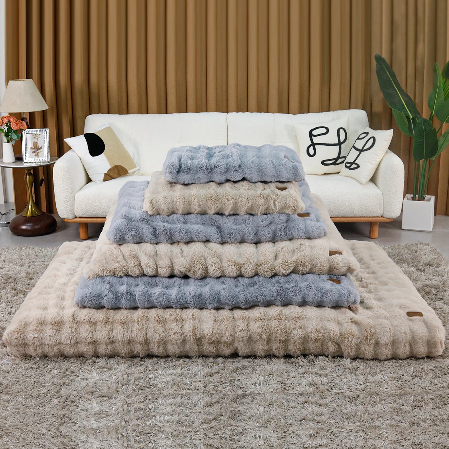 Ultra Plush Dog Bed Soft Pet Cushion with Washable Mat