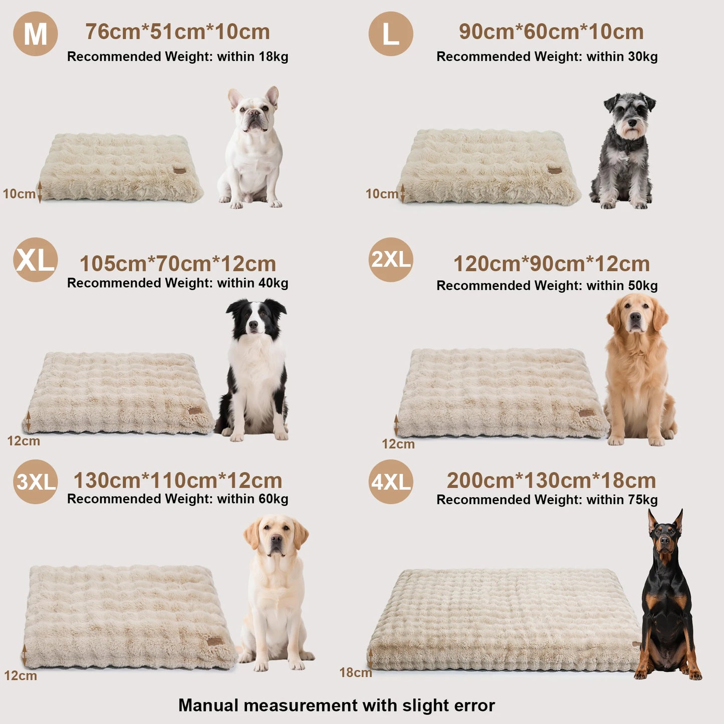 Ultra Plush Dog Bed Soft Pet Cushion with Washable Mat