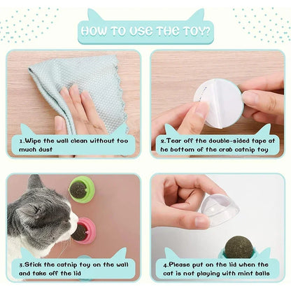 The Catnip Cat Wall Stick-on Ball
