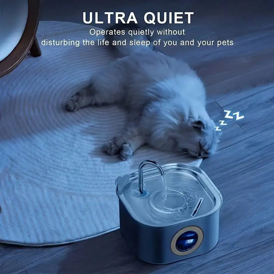 108.2oz Stainless Steel Quiet Cat Dog Water Fountain USB-Powered