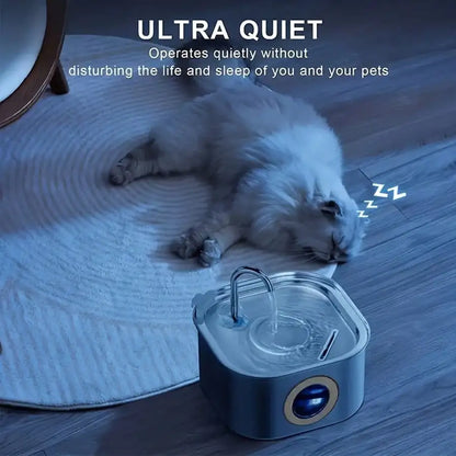 108.2oz Stainless Steel Quiet Cat Dog Water Fountain USB-Powered