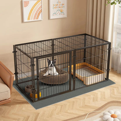 Large Dog Crate – 59 Inch Metal Kennel for Medium and Small Dogs, Safe Indoor & Outdoor