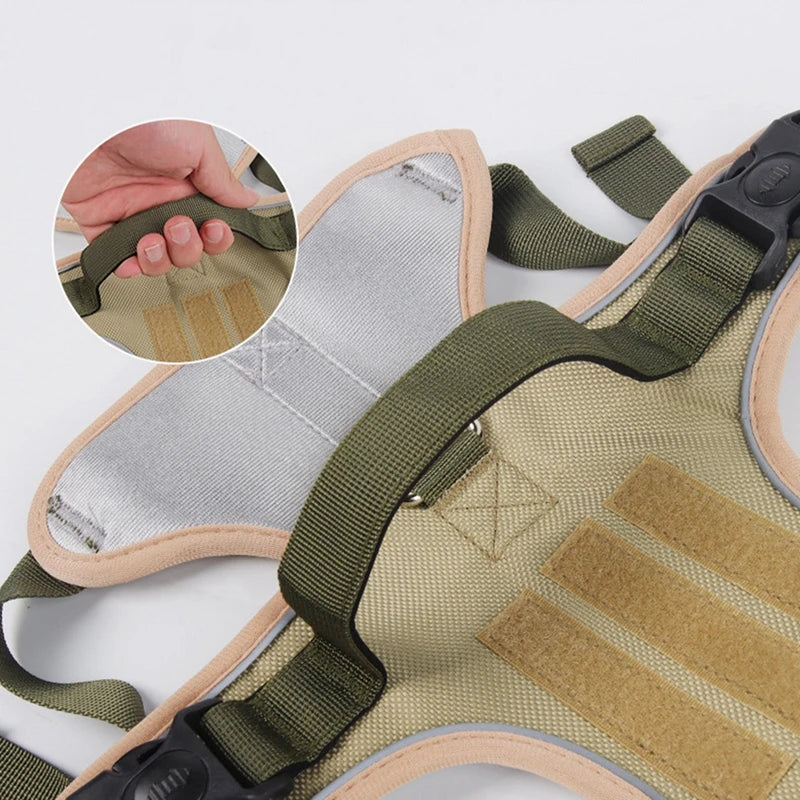 Dog Harness Reflective Medium and Large Dogs Tactical Vest Big 1680D Waterproof Oxford Cloth