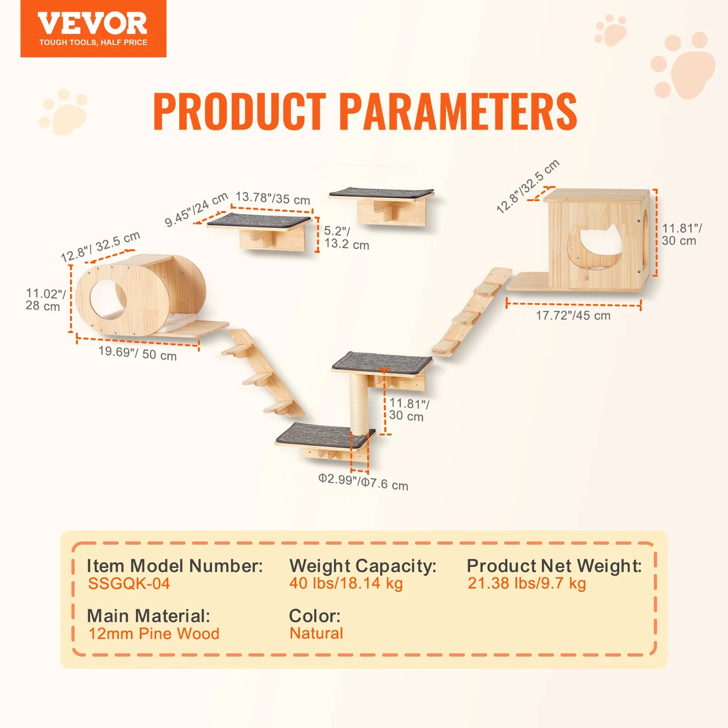 Wall Mounted Cat Shelves and Perches with Jumping Boards