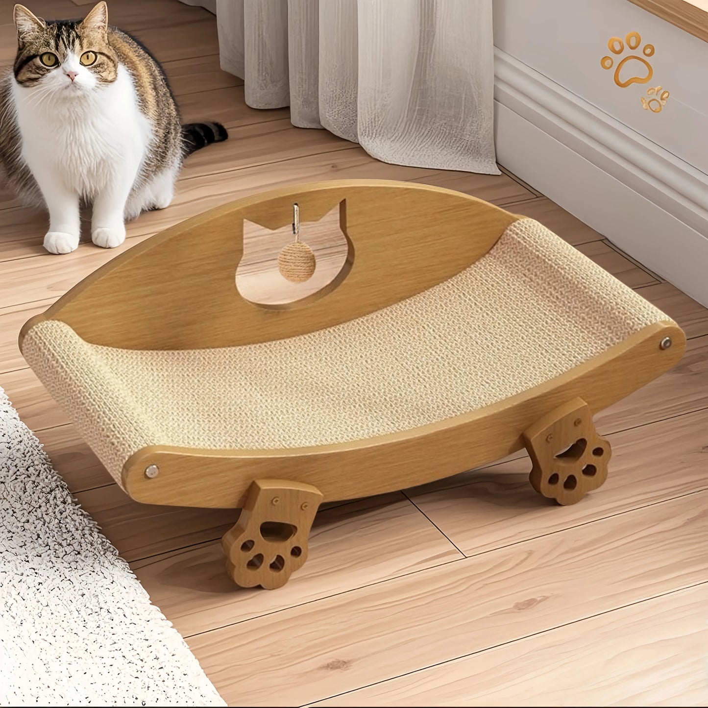 Cat upright recliner, scratch board, claw grinder | Thick, wear-resistant and non shedding