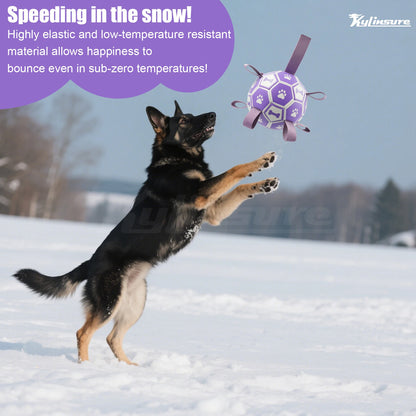 Dog Toys Soccer Ball with Straps, Interactive Dog Toys for Tug of War