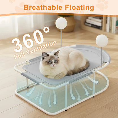 Cat Bed Hammock Free-Standing Elevated for Indoors and Outdoors Easy Assembly with Removable Washable Mesh