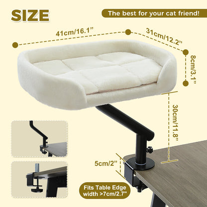 Cat Desk Bed, 360° Rotatable Cat Bed Stand for Indoor Cats