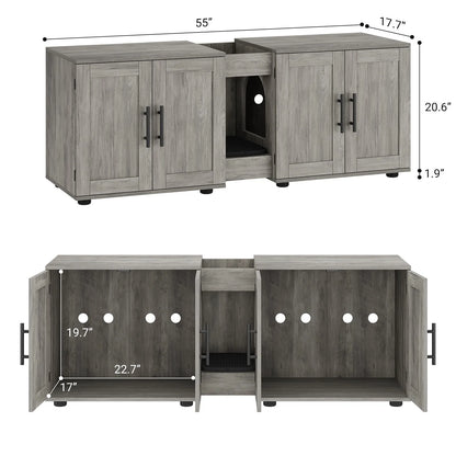 Double Cat Litter Box TV Stand 3 Colors