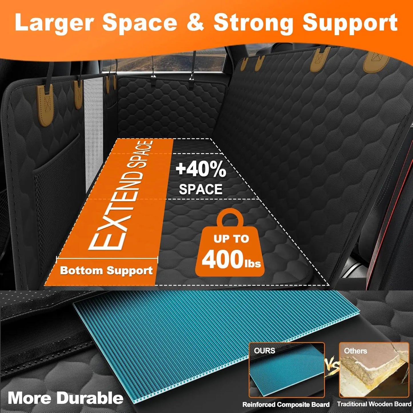 Waterproof Pet Travel, Foldable Rear Seat Protector