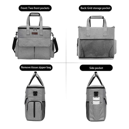 Pet Travel Bag Backpack Organizer for Week Away/Overnight, w/ 2 Food Bags 1 Waterproof Placemat 2 Foldable Bowls