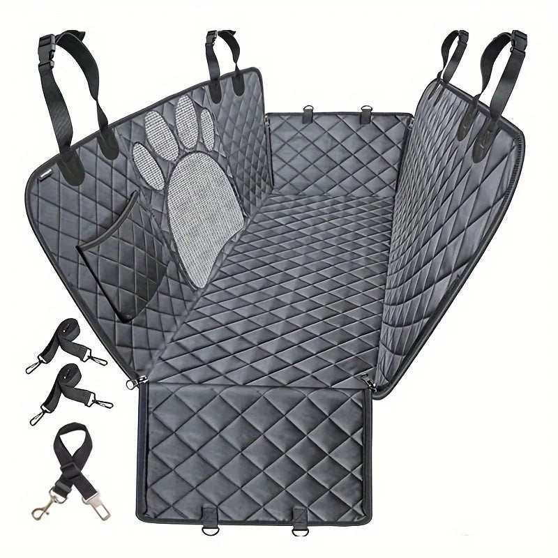 Dog Car Seat Cover, Hammock Style Heavy Duty Scratch Resistant Anti Slip Durable Soft Rear Seat Cover for Cars and Trucks
