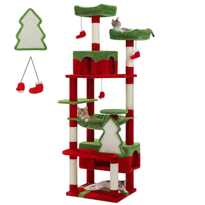Large Cat Towers 3 Sizes for Indoor Cats With Sisal-Covered Scratching Posts Spacious Hammock, Padded Perches, and Condos