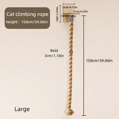 Climbing Rope with Perch 2 x 59.1 Inch Climbing Rope, Wall Mounted