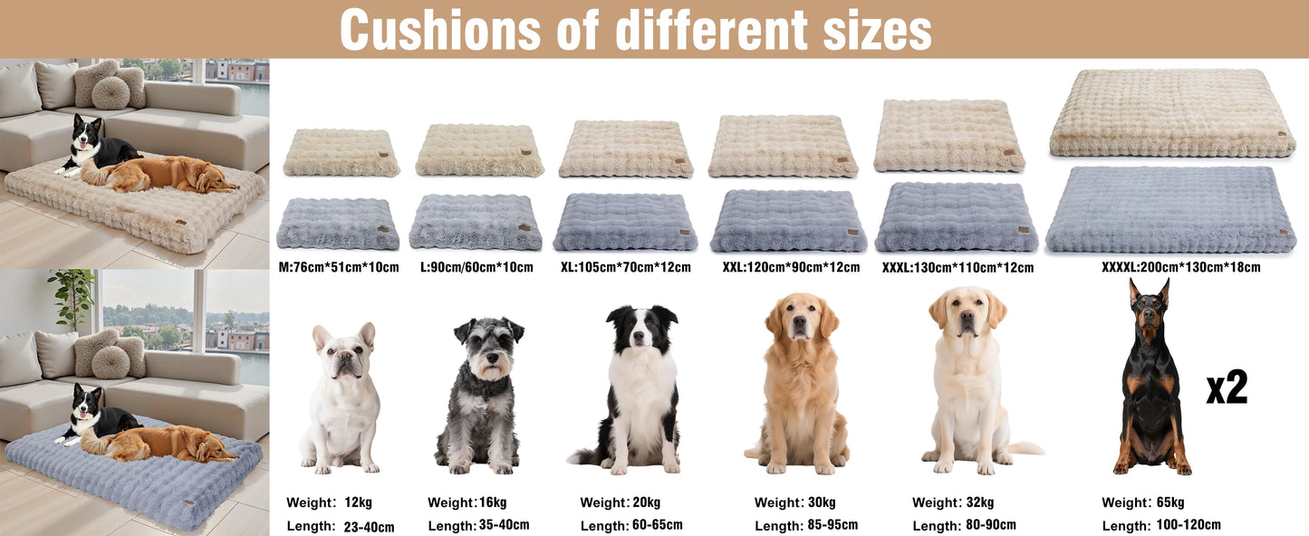 Ultra Plush Dog Bed Soft Pet Cushion with Washable Mat